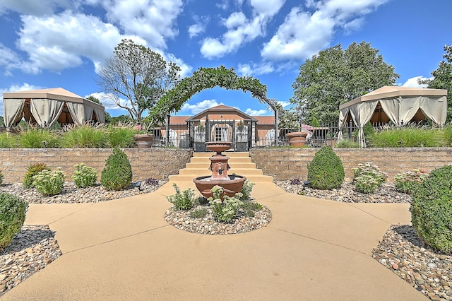 exterior space with a gazebo