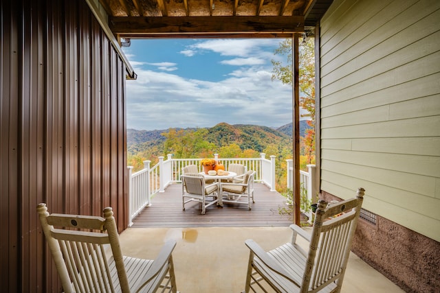 exterior space with a mountain view