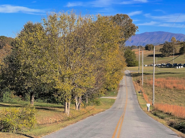 view of road with a mountain view