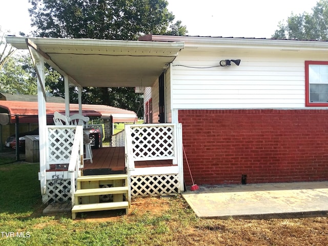 exterior space with a deck