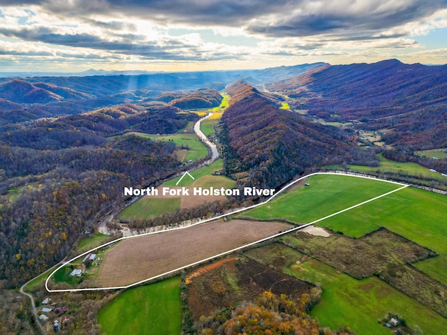 bird's eye view featuring a mountain view