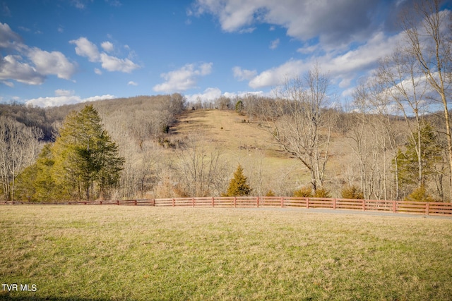 view of yard with a rural view