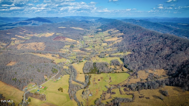 aerial view featuring a mountain view