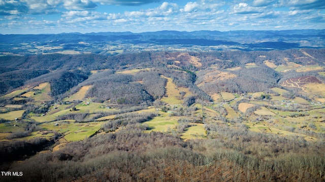 drone / aerial view with a mountain view