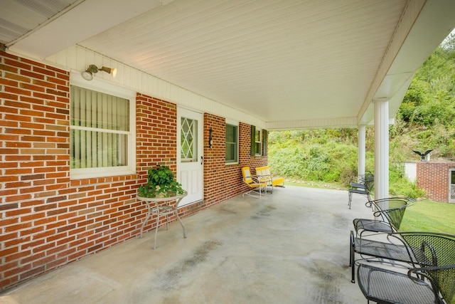 view of patio featuring covered porch