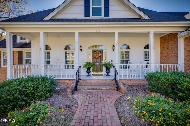 exterior space featuring a porch