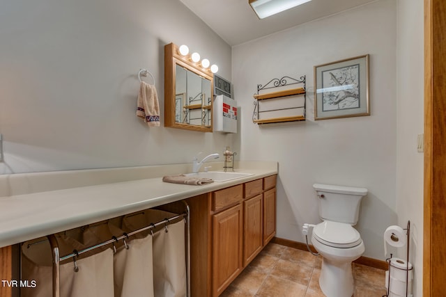 117 Lakeside Dr, Gray, TN 37615 - bathroom featuring vanity, tile patterned floors, and toilet