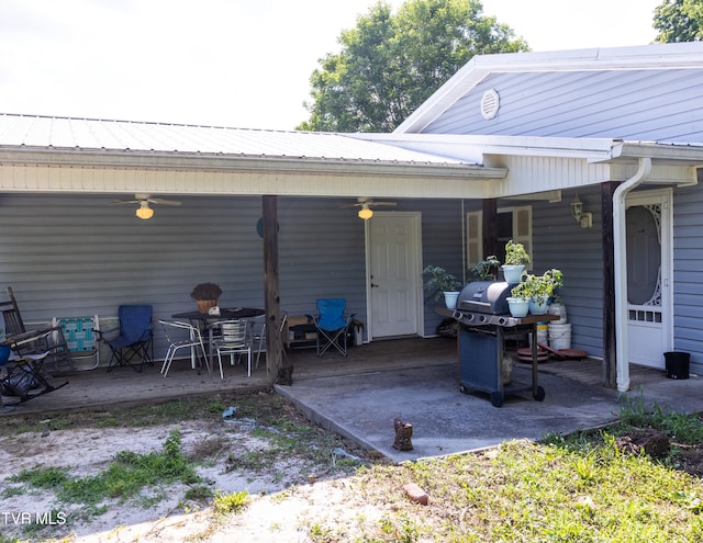 view of terrace featuring area for grilling