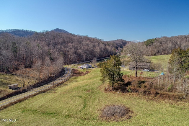 property view of mountains with a rural view