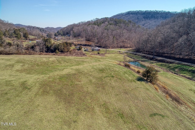 birds eye view of property featuring a rural view