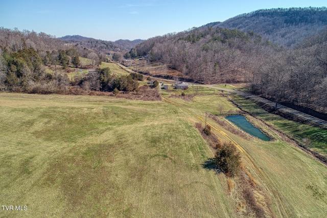 aerial view with a rural view and a mountain view