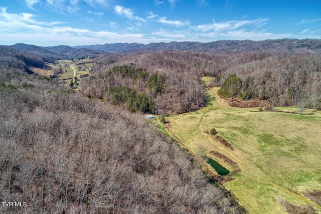 drone / aerial view with a mountain view