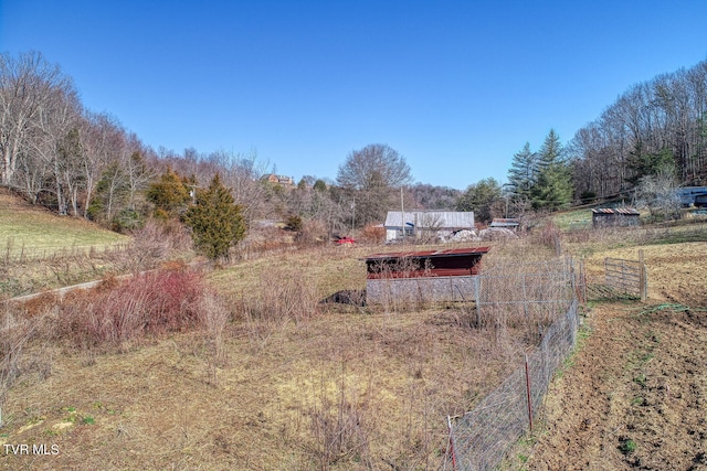 view of yard with a rural view