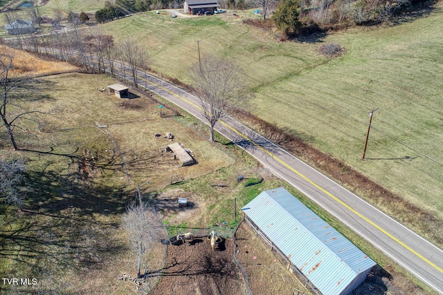 drone / aerial view featuring a rural view