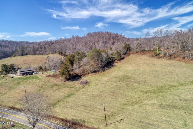 bird's eye view with a rural view