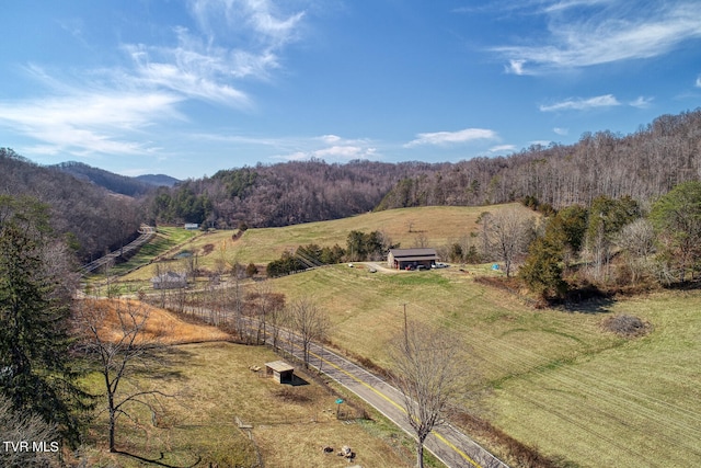 bird's eye view with a rural view