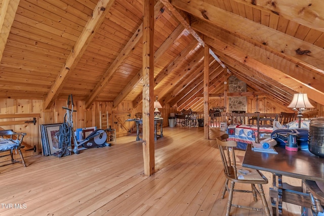 view of unfinished attic