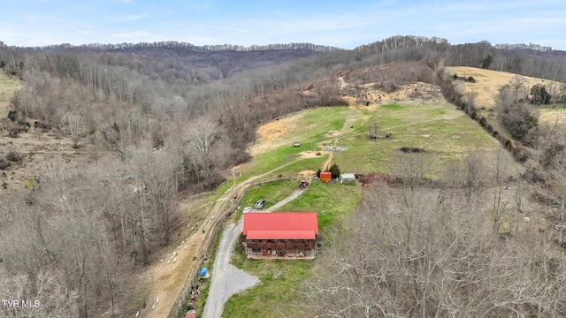 bird's eye view featuring a rural view