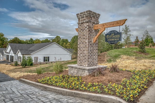 view of community sign