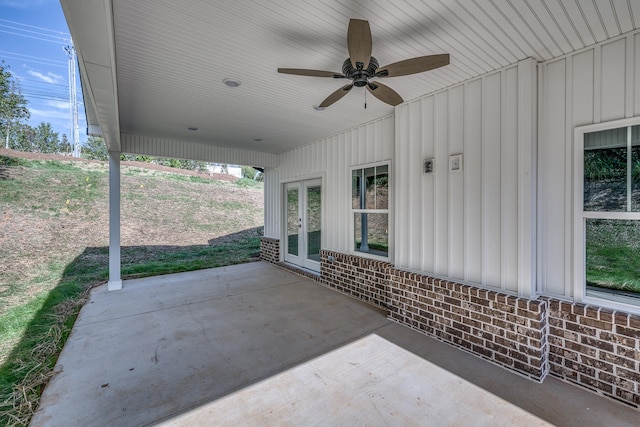 view of patio / terrace with ceiling fan