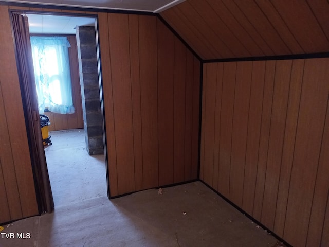 bonus room with lofted ceiling