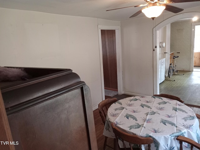 bedroom featuring ceiling fan