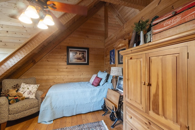 570 Stephen Brooks Rd, Greeneville, TN 37743 - bedroom featuring wooden ceiling, wooden walls, and light wood-style floors