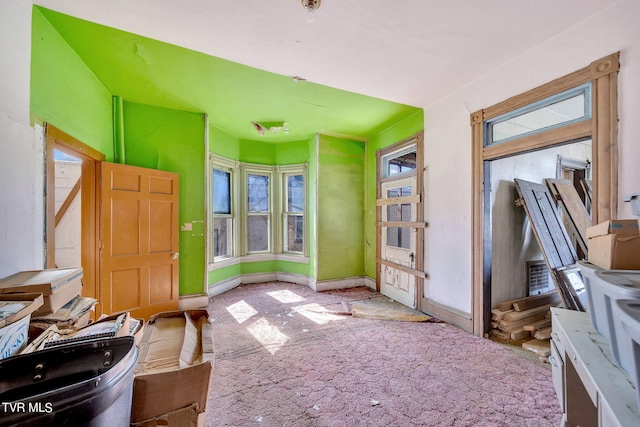 interior space featuring carpet and a healthy amount of sunlight