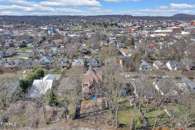 bird's eye view featuring a mountain view