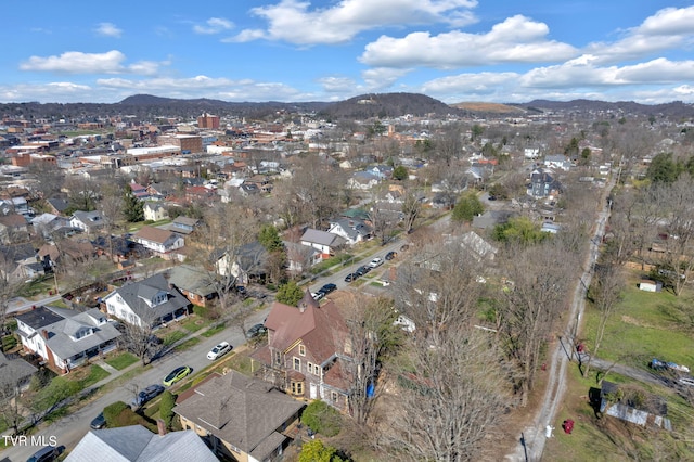 aerial view featuring a mountain view