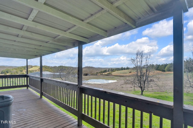 545 Mcmillian Rd, Midway, TN 37809 - wooden deck featuring a water view and a yard