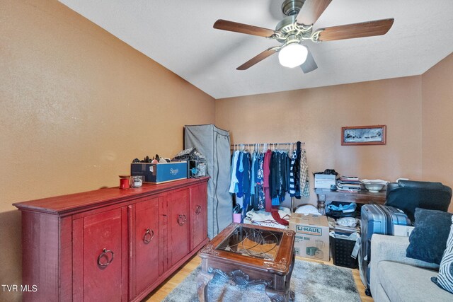 545 Mcmillian Rd, Midway, TN 37809 - office area featuring ceiling fan and light hardwood / wood-style floors