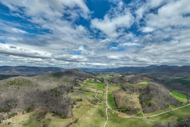 bird's eye view featuring a mountain view