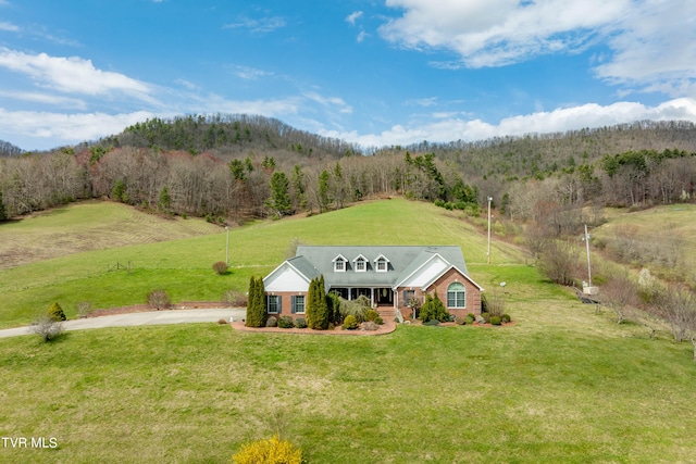 aerial view with a rural view