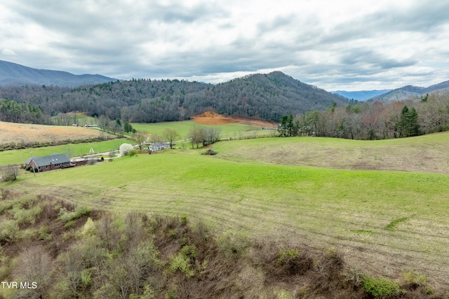 property view of mountains with a rural view