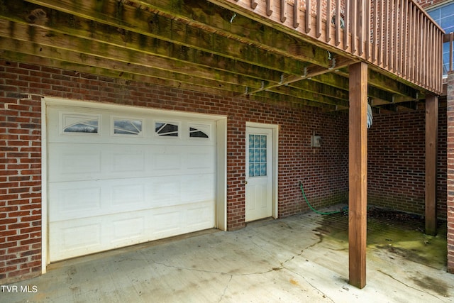 view of garage