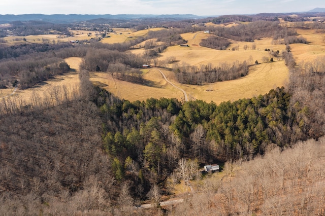 drone / aerial view with a rural view