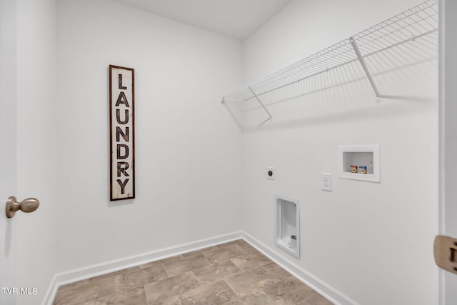 laundry area featuring hookup for a washing machine and electric dryer hookup