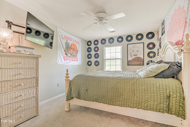 110 Eagle View Private Dr Unit 110, Blountville, TN 37617 - bedroom with carpet floors, a textured ceiling, and ceiling fan