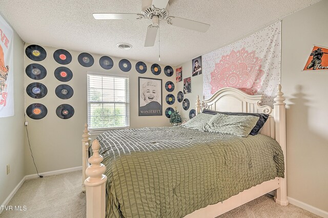 110 Eagle View Private Dr Unit 110, Blountville, TN 37617 - bedroom with carpet floors, a textured ceiling, and ceiling fan