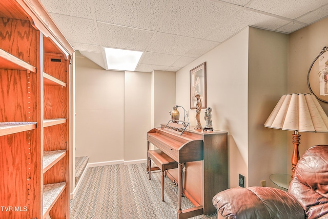 110 Eagle View Private Dr Unit 110, Blountville, TN 37617 - living area featuring a paneled ceiling and carpet floors