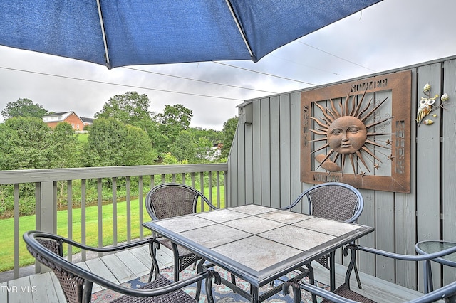 110 Eagle View Private Dr Unit 110, Blountville, TN 37617 - deck with outdoor dining space and a lawn