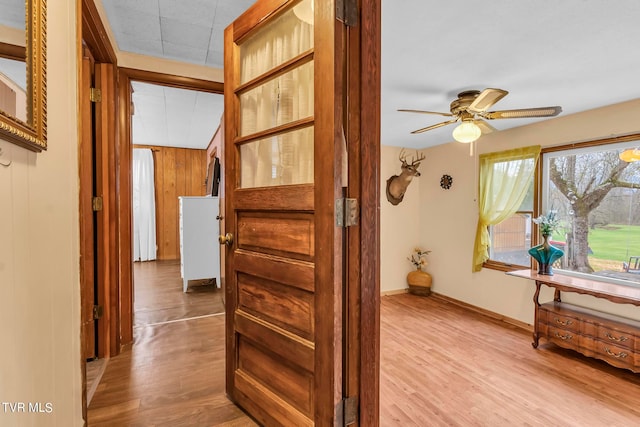 hall featuring light hardwood / wood-style floors