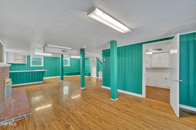 interior space with light hardwood / wood-style flooring