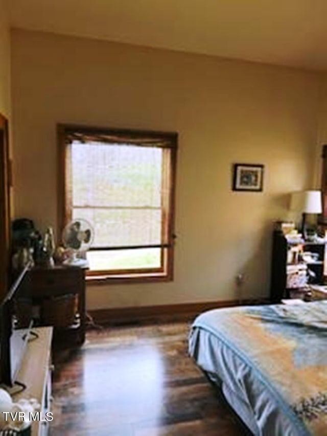 bedroom featuring hardwood / wood-style floors