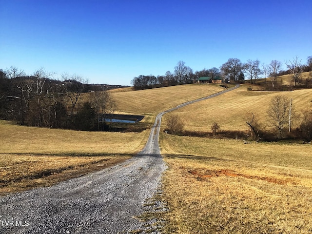 view of street with a rural view