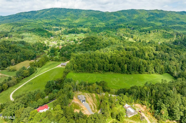 bird's eye view featuring a mountain view