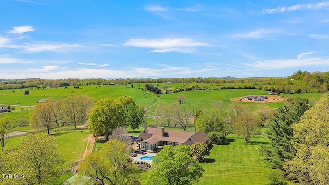 drone / aerial view with a rural view