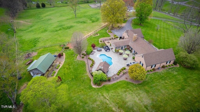 bird's eye view with a rural view