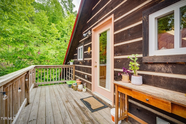 view of wooden deck